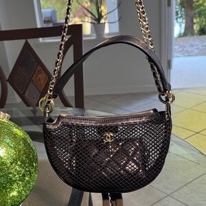 Chanel Black Mesh Shoulder Bag GWP
